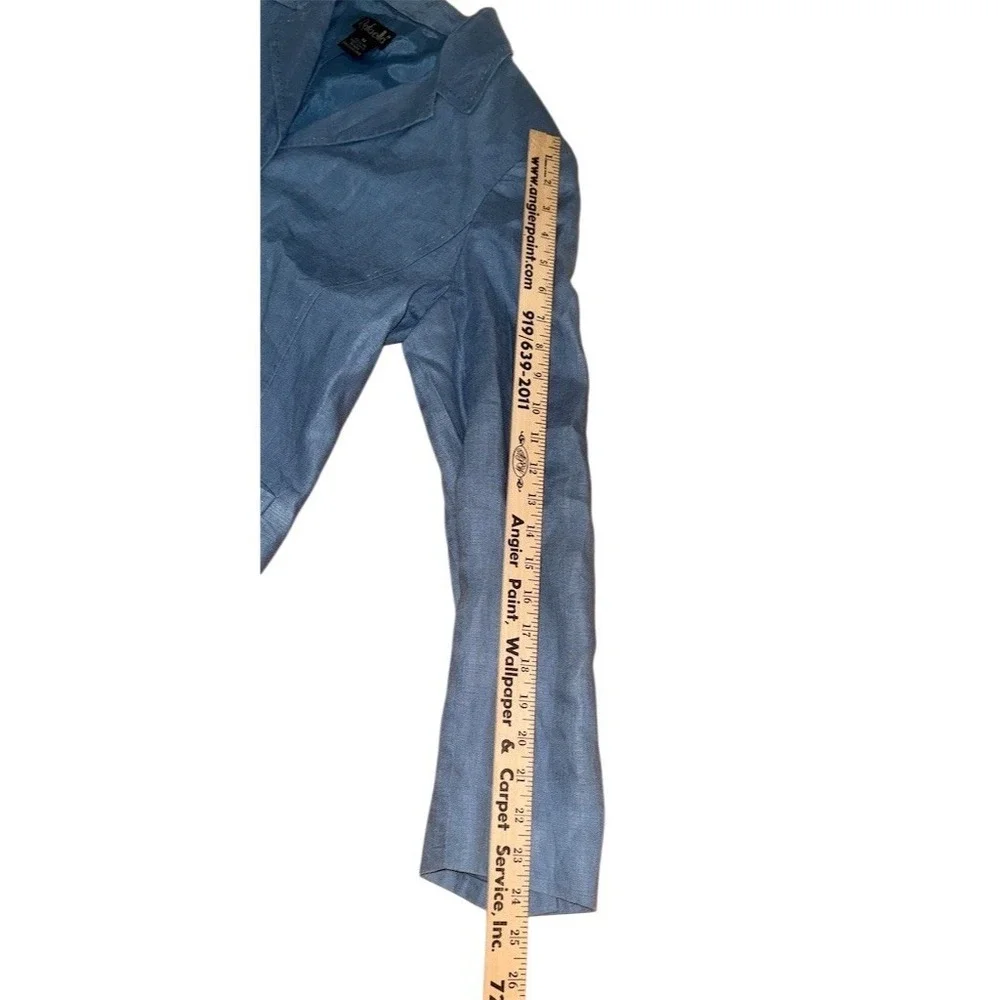 Rafaella Pant Suit Set Womens Size 14 Blue Shimmer Blazer Jacket‎ & Pants